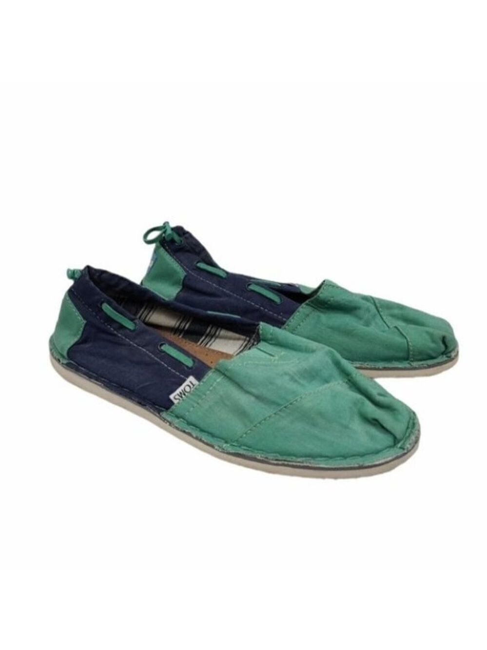 TOMS Colorblock Boat Drawstring  Blue Green Shoes